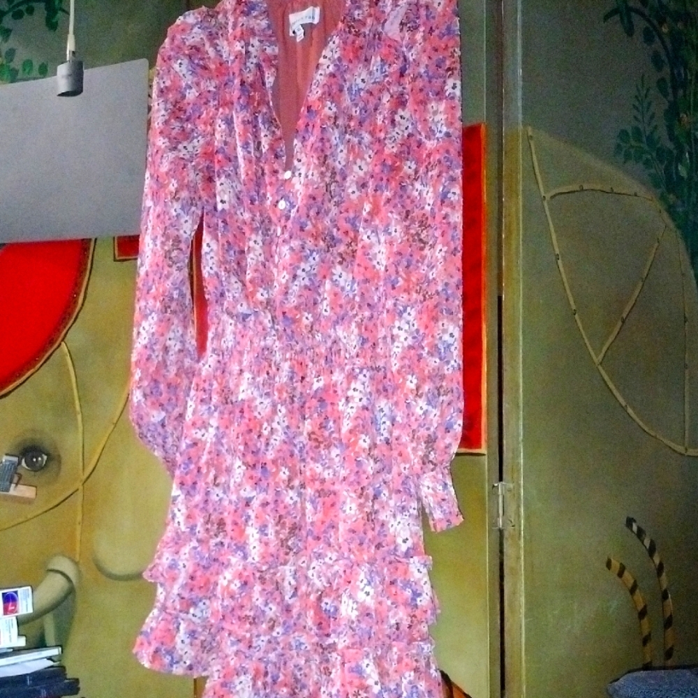 Floral Ruffle Fun Long Sleeve Dress